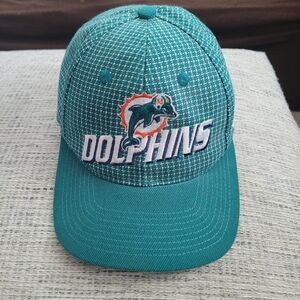 Vintage Miami Dolphins Pro Line Grid Logo Athletic Adjustable Hat Cap NFL 90s